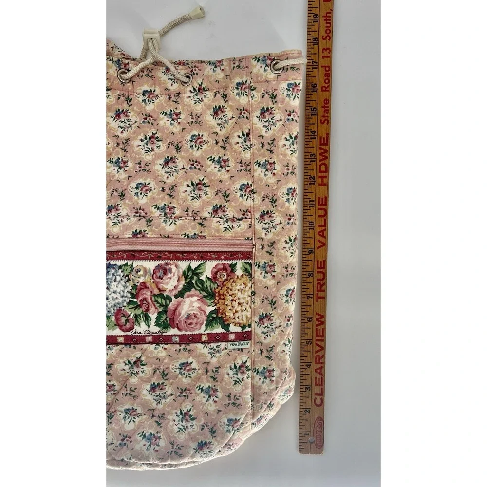 Vintage Vera Bradley RARE 1996 Pastel Pink Large Sling Drawstring Bag Made in US